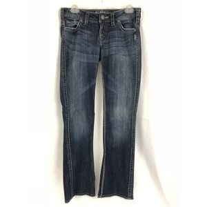 Silver Jeans Frances Womens Denim Jeans Boot Distressed Embellished Pocket B62‎